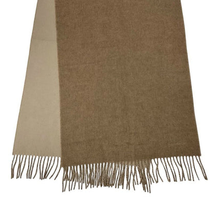 Hermes Rectoverso Muffler Cashmere Beige Brown Shawl Logo Reversible Scarf