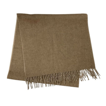 Hermes Rectoverso Muffler Cashmere Beige Brown Shawl Logo Reversible Scarf