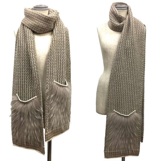 Sale Louis Vuitton Echarpe Elna M75090 Scarf Beige New Old Aq3771