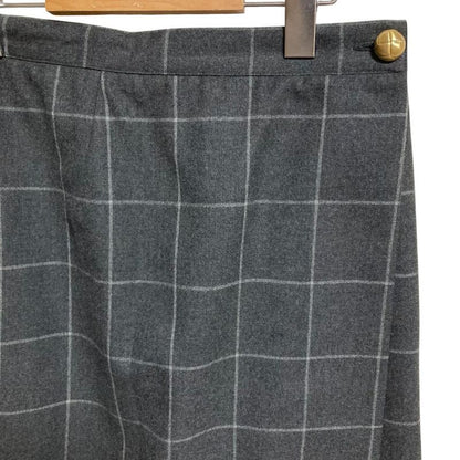Gucci Tom Ford Period Check Wool Skirt Size 42 Gray Women Used