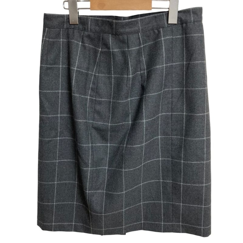 Gucci Tom Ford Period Check Wool Skirt Size 42 Gray Women Used