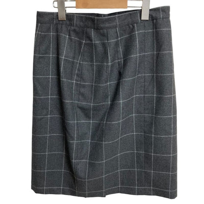 Gucci Tom Ford Period Check Wool Skirt Size 42 Gray Women Used