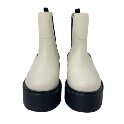 Hermes Hallow Boots Short Boots Shoes Leather Ivory Side Gore