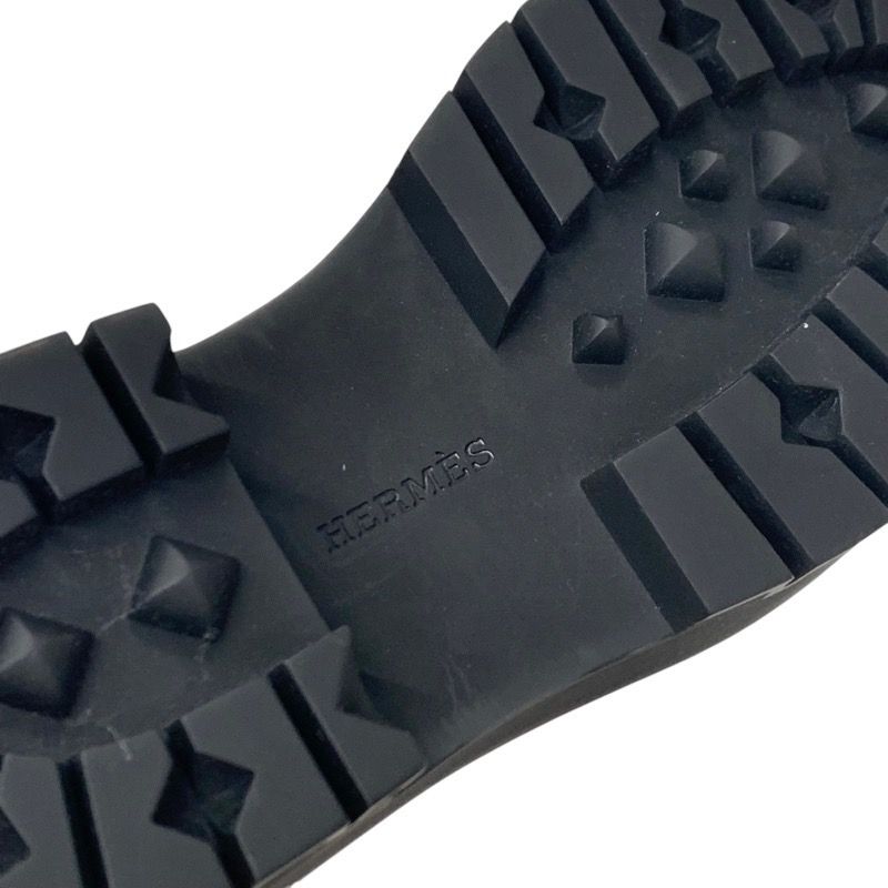 Hermes Hallow Boots Short Boots Shoes Leather Ivory Side Gore