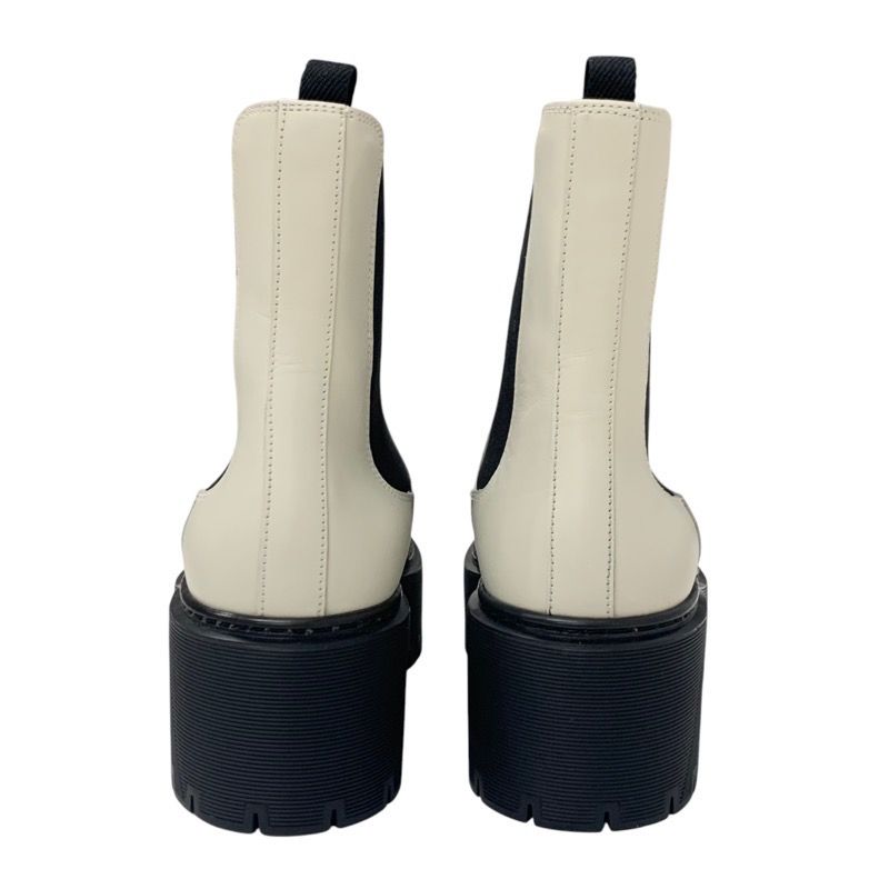 Hermes Hallow Boots Short Boots Shoes Leather Ivory Side Gore