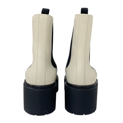 Hermes Hallow Boots Short Boots Shoes Leather Ivory Side Gore