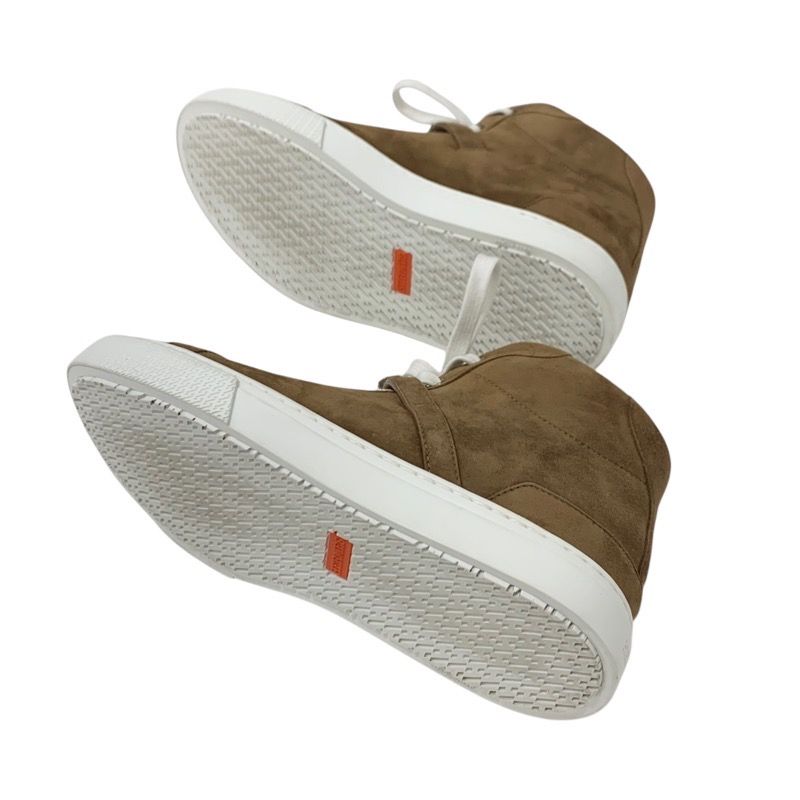 Hermes Daydream Sneakers Shoes Suede Shearling Brown Silver High Cut Sneakers