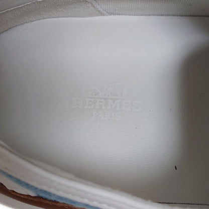 Hermes Sneakers Men's - Blue-grey Dark Brown And White Leather