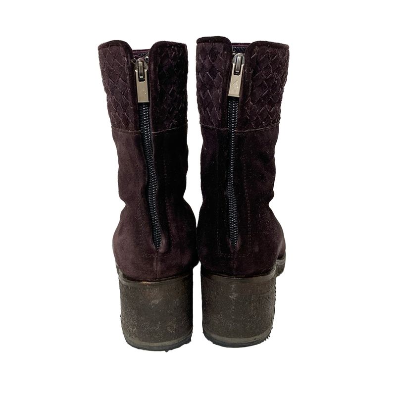 Bottega Veneta Short Boots 35 1/2 C Women - Purple Intrecciato