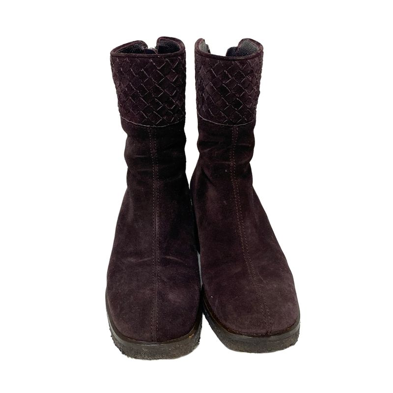 Bottega Veneta Short Boots 35 1/2 C Women - Purple Intrecciato