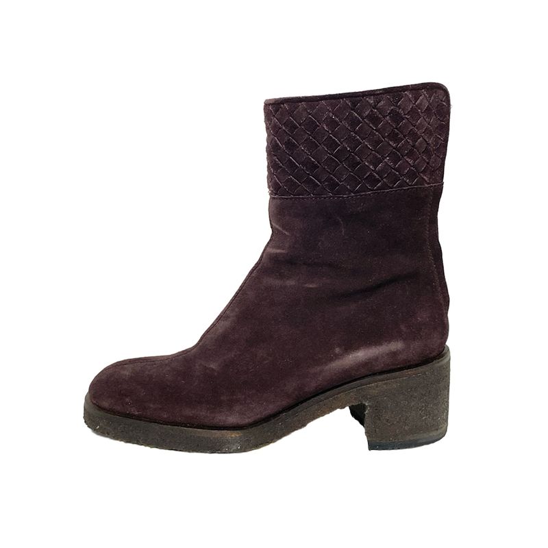 Bottega Veneta Short Boots 35 1/2 C Women - Purple Intrecciato