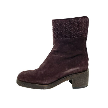 Bottega Veneta Short Boots 35 1/2 C Women - Purple Intrecciato