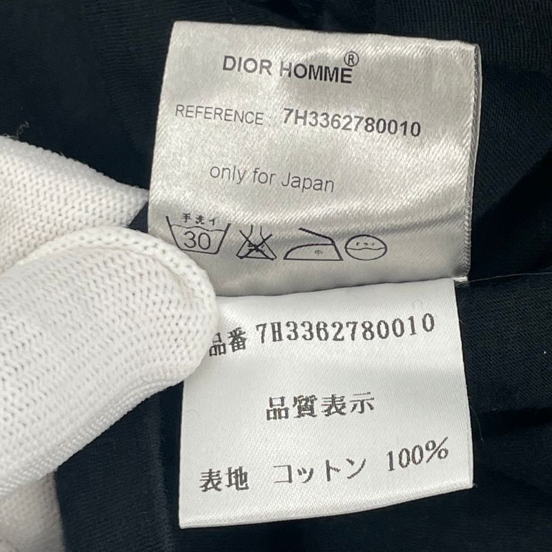 Dior Homme Dior Homme Men's Short Sleeve T-Shirt Bee Embroidery Crew Neck Black