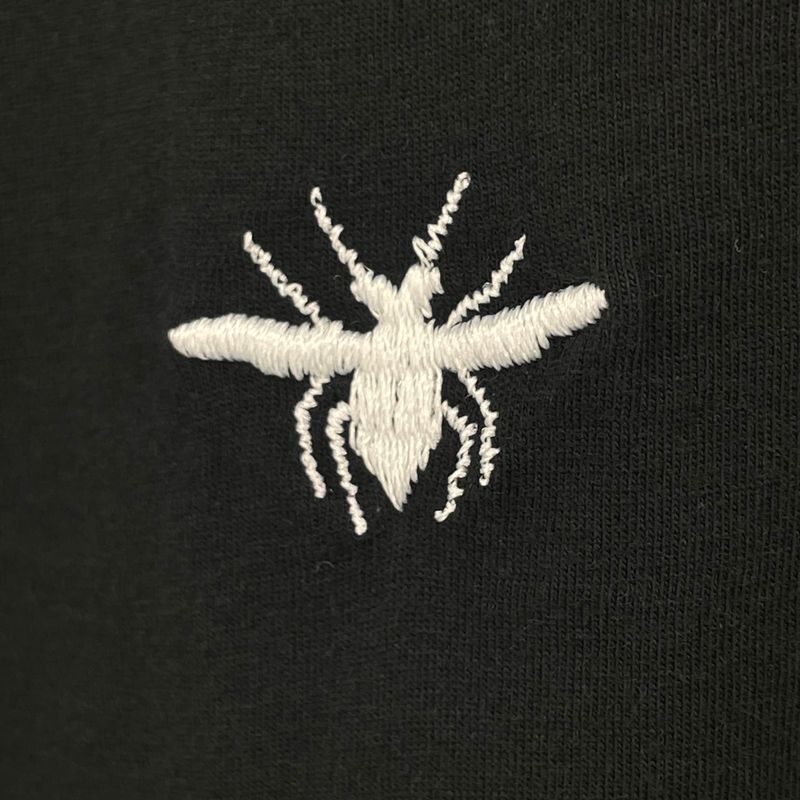 Dior Homme Dior Homme Men's Short Sleeve T-Shirt Bee Embroidery Crew Neck Black