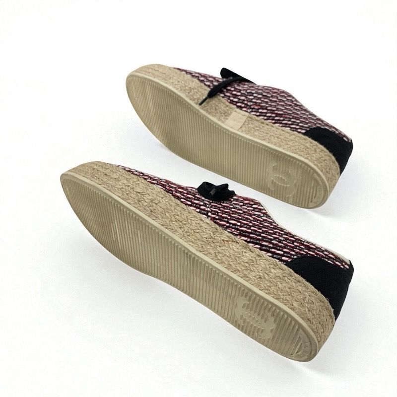 Chanel Sneakers Shoes Fabric Black Red White Here Mark Espadrilles
