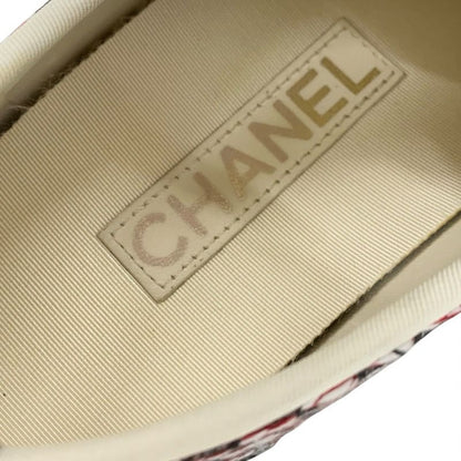 Chanel Sneakers Shoes Fabric Black Red White Here Mark Espadrilles