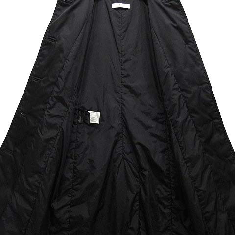 Prada Padded Stencollar Long Coat Nylon Cotton Black 40 AA