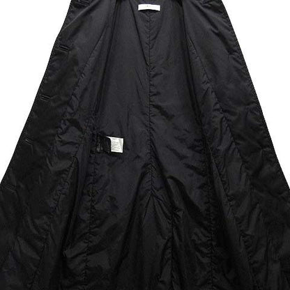 Prada Padded Stencollar Long Coat Nylon Cotton Black 40 AA