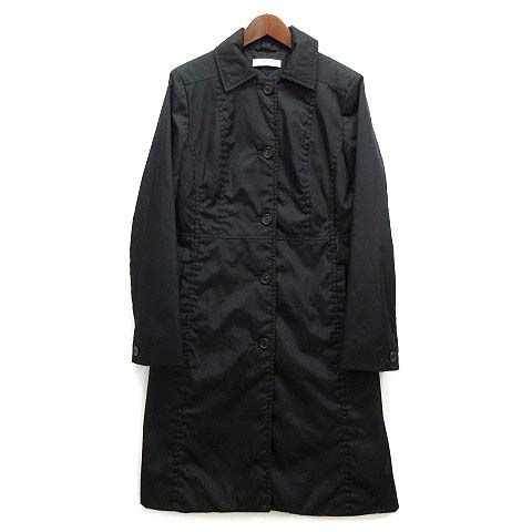 Prada Padded Stencollar Long Coat Nylon Cotton Black 40 AA