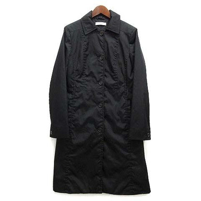Prada Padded Stencollar Long Coat Nylon Cotton Black 40 AA
