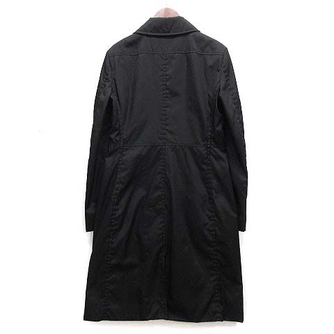 Prada Padded Stencollar Long Coat Nylon Cotton Black 40 AA