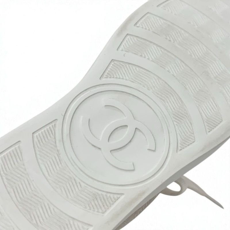 Chanel Sneakers Shoes Suede Beige White Here Mark Mesh