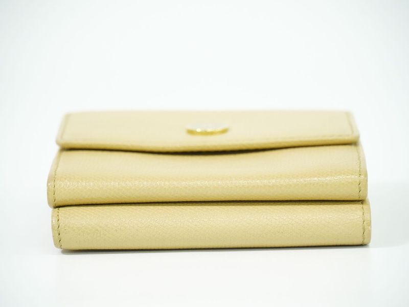 Authentic Chanel Coco Mark Coco Button Trifold Fold Wallet Compact Wallet