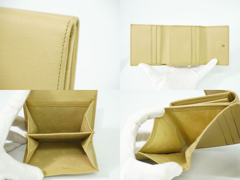 Authentic Chanel Coco Mark Coco Button Trifold Fold Wallet Compact Wallet