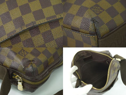 Authentic Louis Vuitton LV Trotter Bobol Damier Ebène Shoulder Bag Pochette