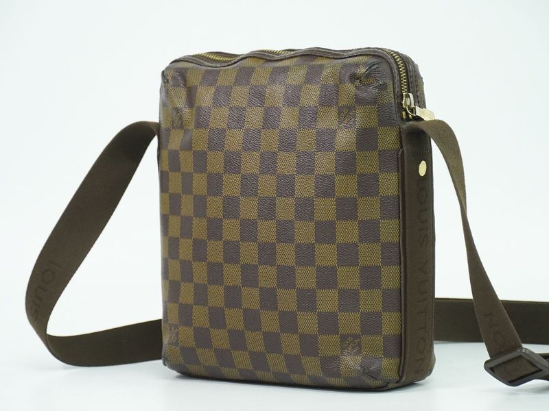 Authentic Louis Vuitton LV Trotter Bobol Damier Ebène Shoulder Bag Pochette