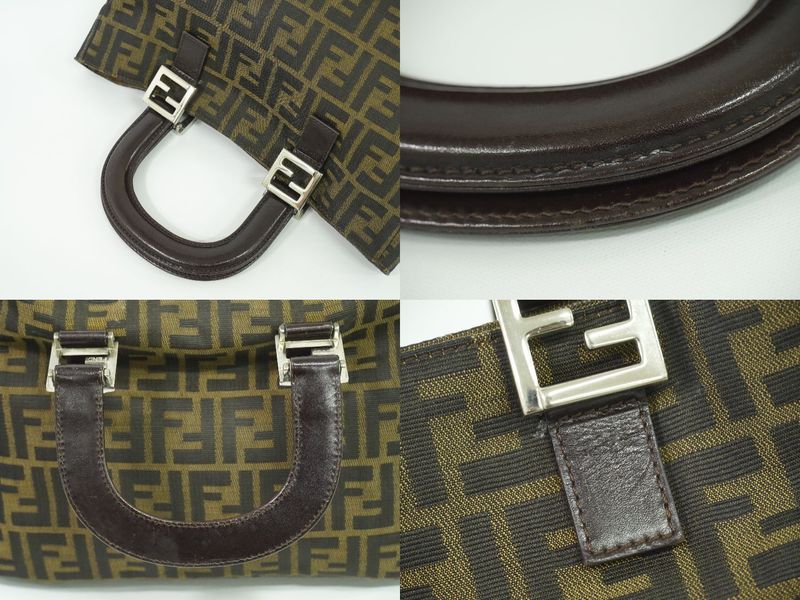 Authentic Fendi Zucca Tote Handbag Canvas Brown Zucca Bag Pre-owned [follow-up
