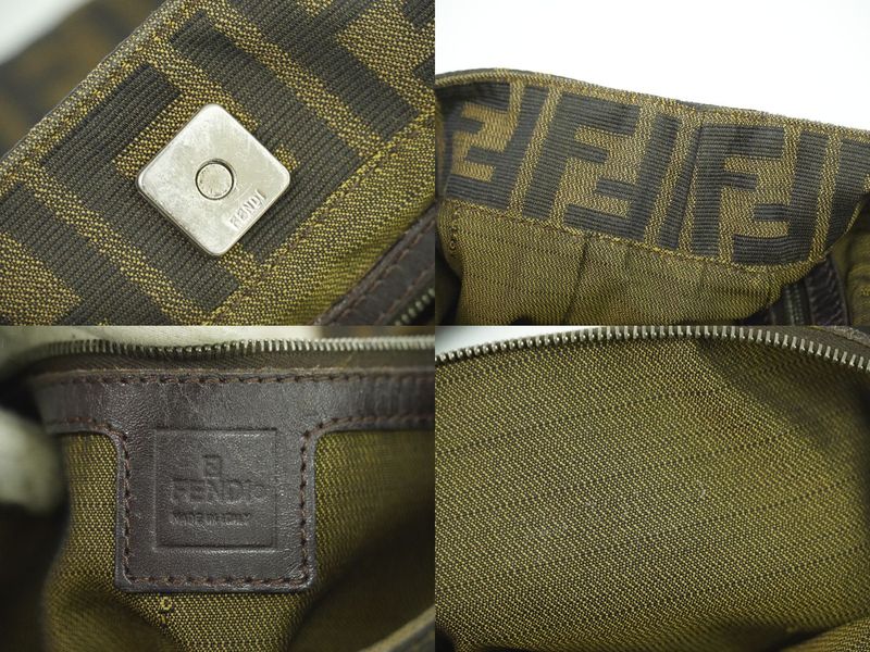 Authentic Fendi Zucca Tote Handbag Canvas Brown Zucca Bag Pre-owned [follow-up