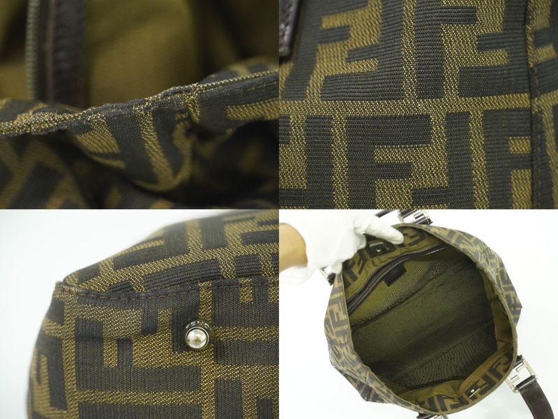 Authentic Fendi Zucca Tote Handbag Canvas Brown Zucca Bag Pre-owned [follow-up