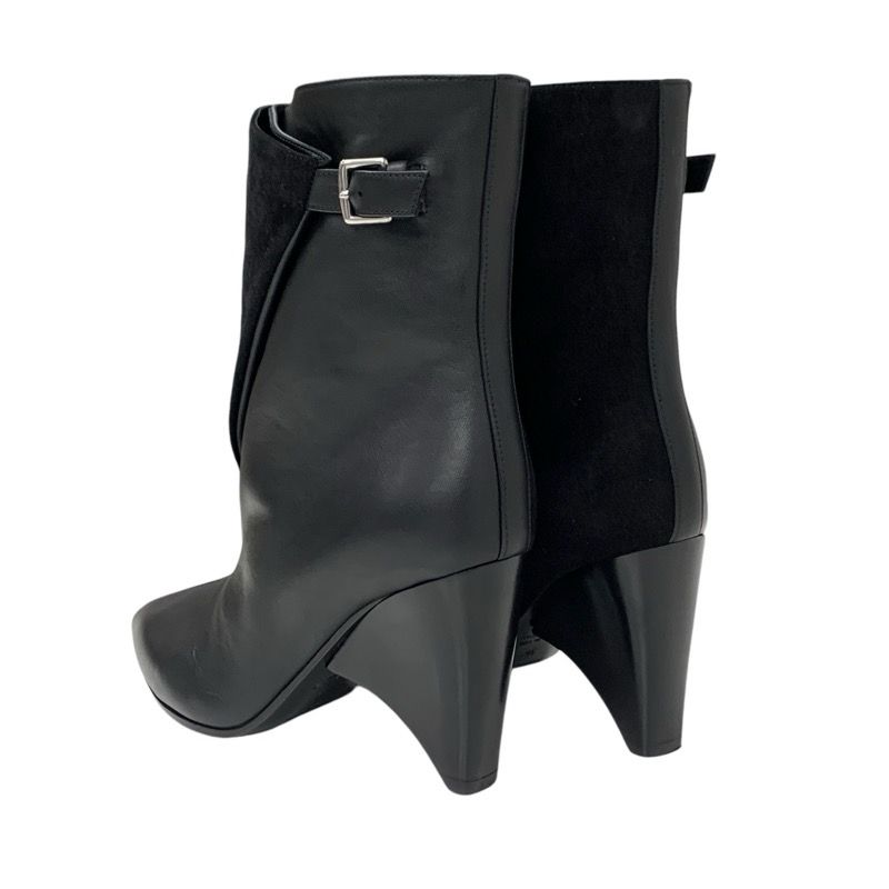 Hermes Hanae Boots Short Boots Shoes Suede Leather Black