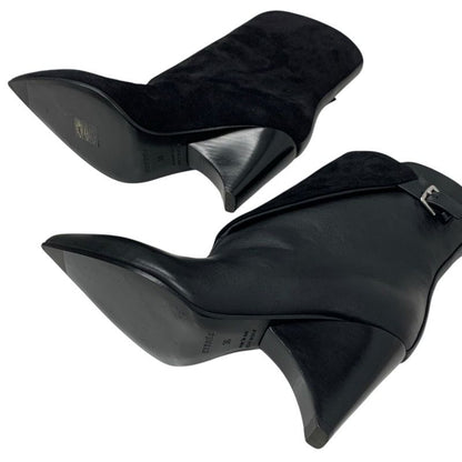 Hermes Hanae Boots Short Boots Shoes Suede Leather Black