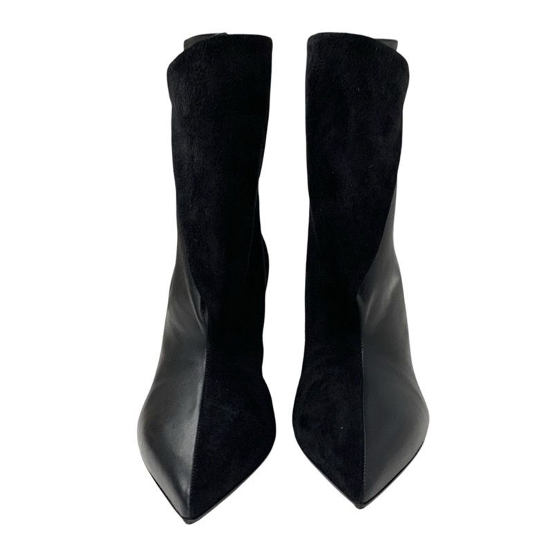 Hermes Hanae Boots Short Boots Shoes Suede Leather Black