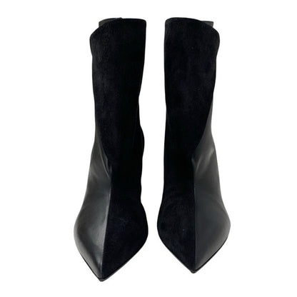 Hermes Hanae Boots Short Boots Shoes Suede Leather Black