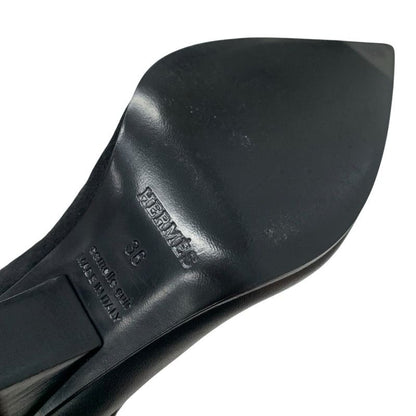 Hermes Hanae Boots Short Boots Shoes Suede Leather Black