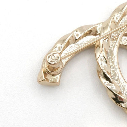 Chanel Brooch Corsage Gold Here Mark Rhinestone