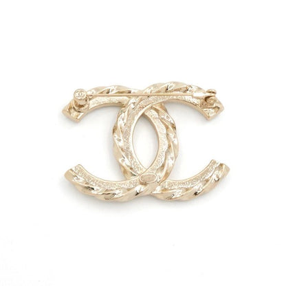 Chanel Brooch Corsage Gold Here Mark Rhinestone