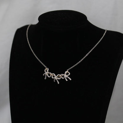 Tiffany & Co Combi Triple Ribbon Necklace Silver 18K A0337