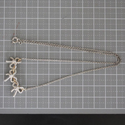 Tiffany & Co Combi Triple Ribbon Necklace Silver 18K A0337
