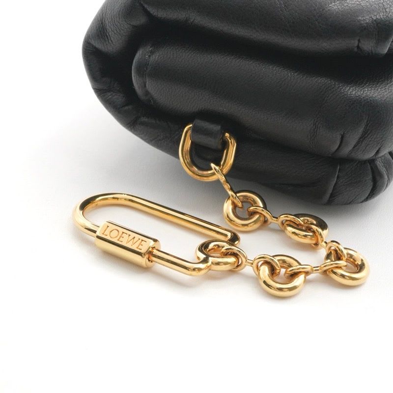 Loewe Charm Black Gold Anagram Accessory Puffer Goya Case