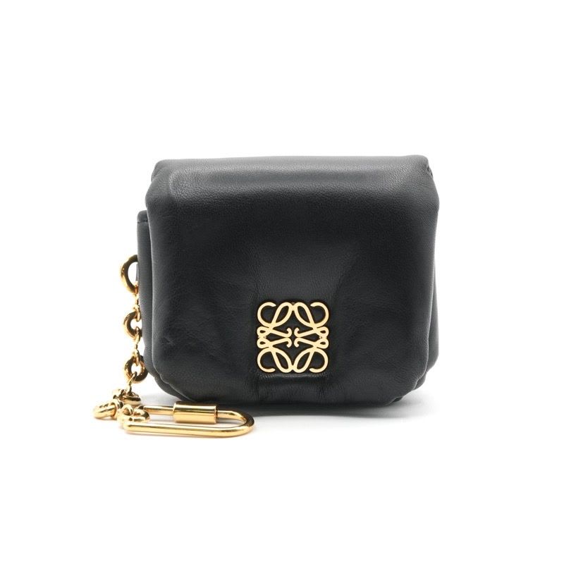 Loewe Charm Black Gold Anagram Accessory Puffer Goya Case