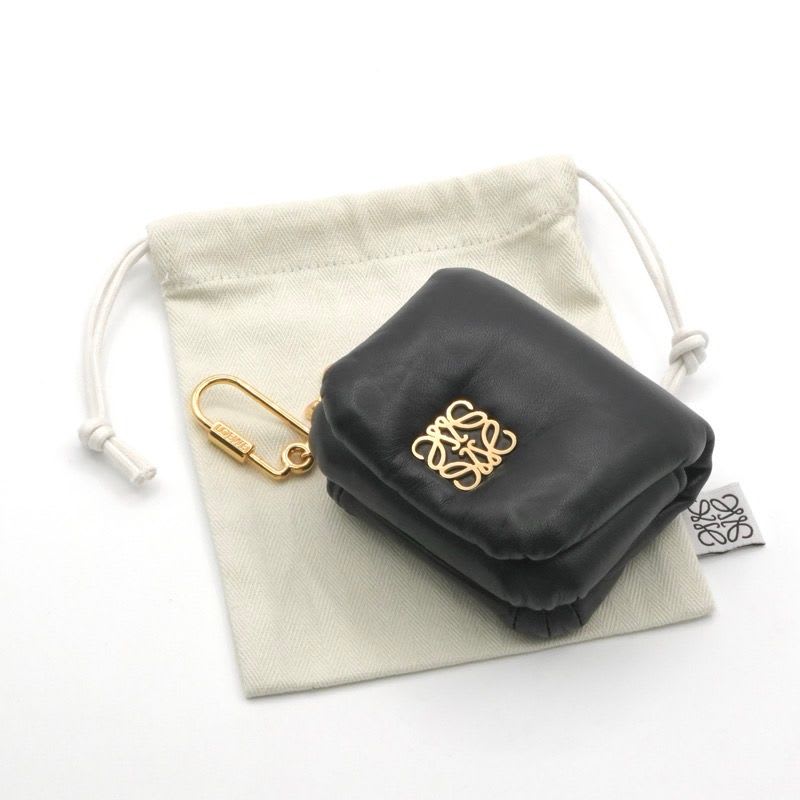 Loewe Charm Black Gold Anagram Accessory Puffer Goya Case