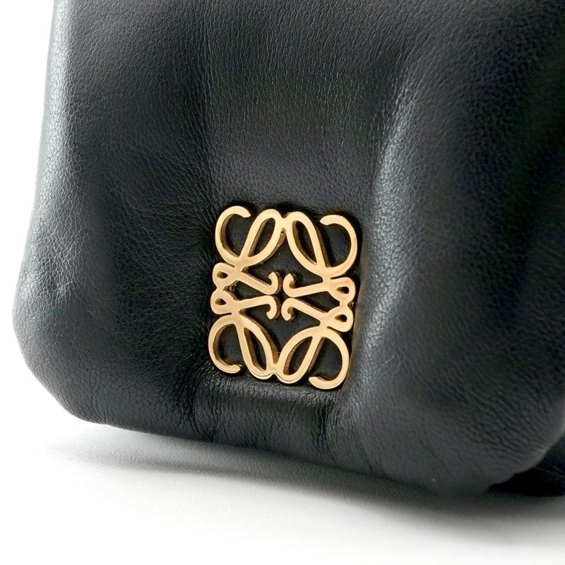 Loewe Charm Black Gold Anagram Accessory Puffer Goya Case