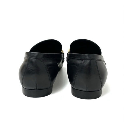 Louis Vuitton Upper Case Line Loafers Leather Shoes Black Gold Chain