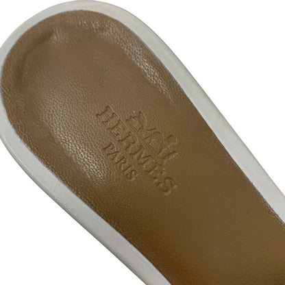 Hermes Oasis Sandals Shoes Leather White Mules