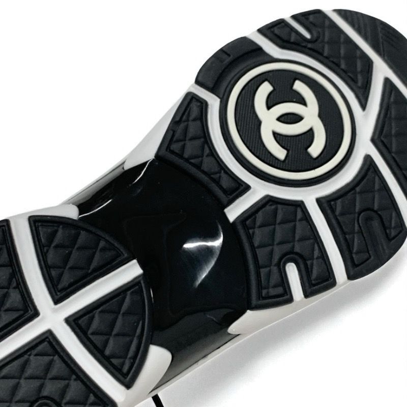 Chanel Sneakers Shoes Knit Suede Navy Here Mark Logo