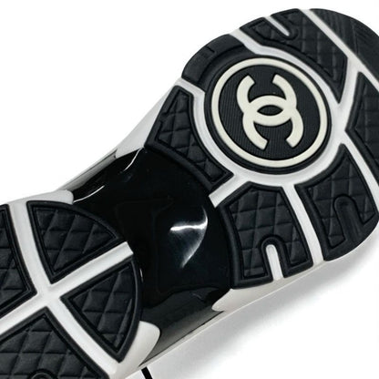 Chanel Sneakers Shoes Knit Suede Navy Here Mark Logo